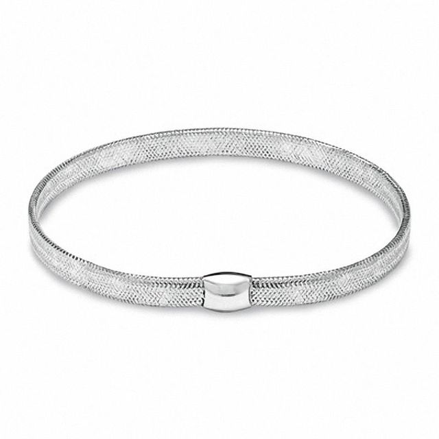 Stretch Bangle in 10K White Gold|Peoples Jewellers