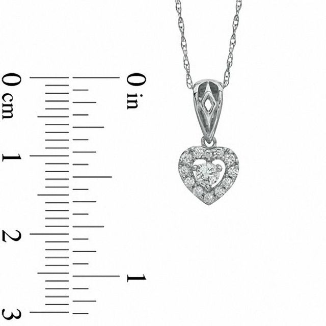 0.20 CT. T.W. Diamond Heart Frame Pendant in 10K White Gold|Peoples Jewellers