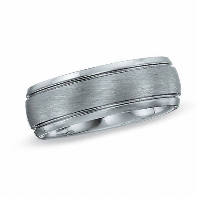 Men's 8.0mm Wedding Band in Tungsten - Size 10|Peoples Jewellers