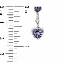 Heart-Shaped Amethyst and Lab-Created White Sapphire Pendant and Earrings Set in Sterling Silver|Peoples Jewellers
