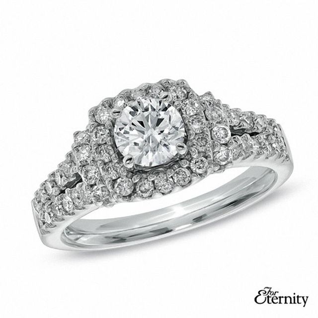For Eternity 1.50 CT. T.W. Diamond Frame Ring in 14K White Gold|Peoples Jewellers