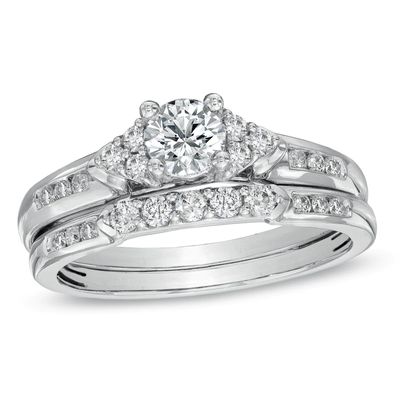 0.75 CT. T.W. Diamond Bridal Set in 14K White Gold|Peoples Jewellers