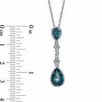 London Blue Topaz and Lab-Created White Sapphire Pendant and Earrings Set in Sterling Silver|Peoples Jewellers