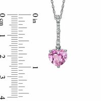 Heart-Shaped Lab-Created Pink and White Sapphire Pendant and Earrings Set in Sterling Silver|Peoples Jewellers