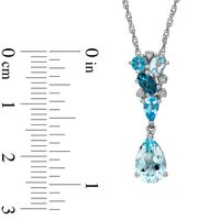 Blue Topaz and Diamond Accent Pendant and Earrings Set in Sterling Silver|Peoples Jewellers