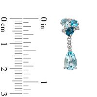 Blue Topaz and Diamond Accent Pendant and Earrings Set in Sterling Silver|Peoples Jewellers