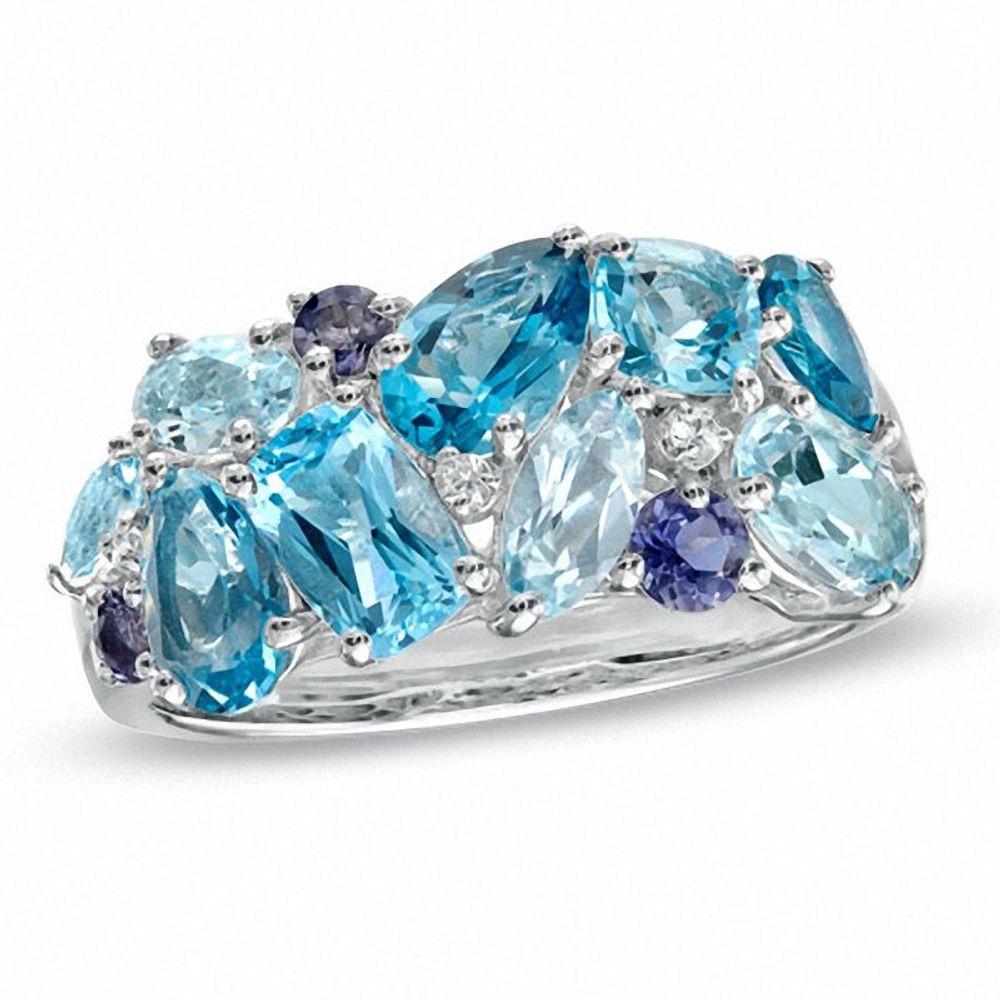 Multi-Gemstone Ring in Sterling Silver|Peoples Jewellers