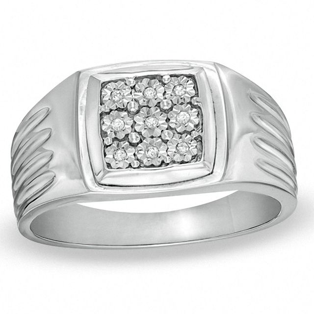 Men's Diamond Accent Ring in Sterling Silver|Peoples Jewellers