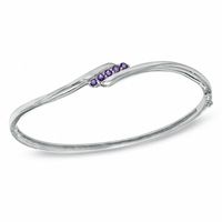 Amethyst Bypass Bangle in Sterling Silver|Peoples Jewellers