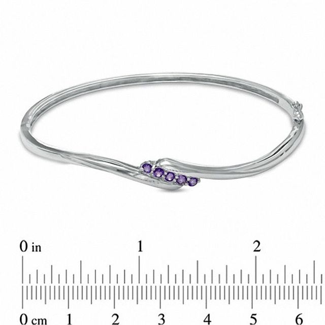 Amethyst Bypass Bangle in Sterling Silver|Peoples Jewellers