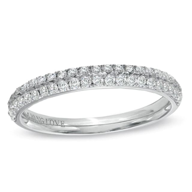 Vera Wang Love Collection 0.37 CT. T.W. Diamond Two Row Band in 14K White Gold|Peoples Jewellers