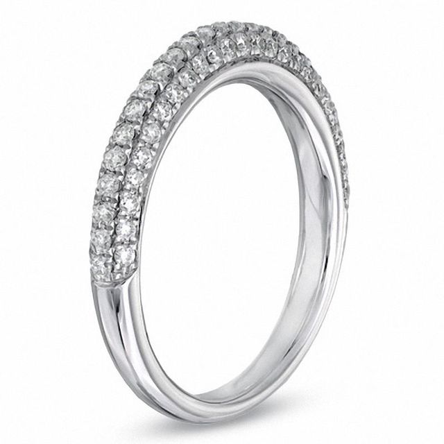 Vera Wang Love Collection 0.45 CT. T.W. Diamond Three Row Anniversary Band in 14K White Gold|Peoples Jewellers