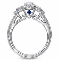 Vera Wang Love Collection 1.20 CT. T.W. Diamond Three Stone Split Shank Engagement Ring in 14K White Gold|Peoples Jewellers