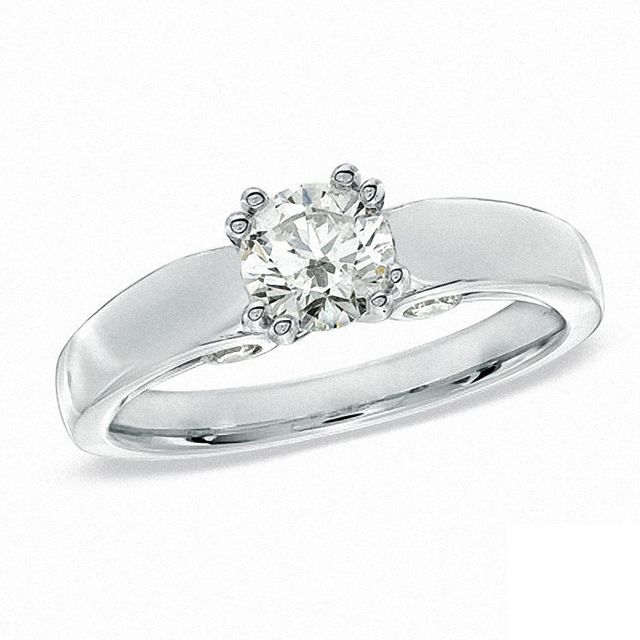 0.88 CT. T.W. Certified Canadian Diamond Engagement Ring in 14K White Gold (I/I1)|Peoples Jewellers