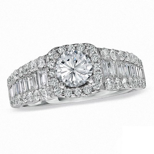 Vera Wang Love Collection 1.95 CT. T.W. Diamond Framed Engagement Ring in 14K White Gold|Peoples Jewellers