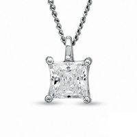 CT. Certified Princess-Cut Canadian Diamond Pendant in 14K White Gold (I/I2
