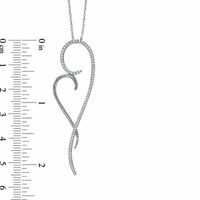 0.33 CT. T.W. Diamond Tilted Looped Heart Pendant in Sterling Silver|Peoples Jewellers