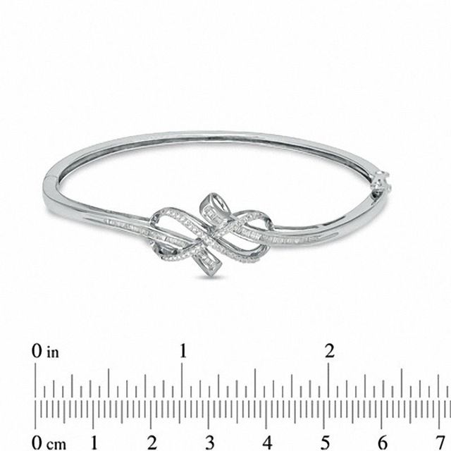 0.33 CT. T.W. Diamond Infinity Knot Bangle in Sterling Silver|Peoples Jewellers