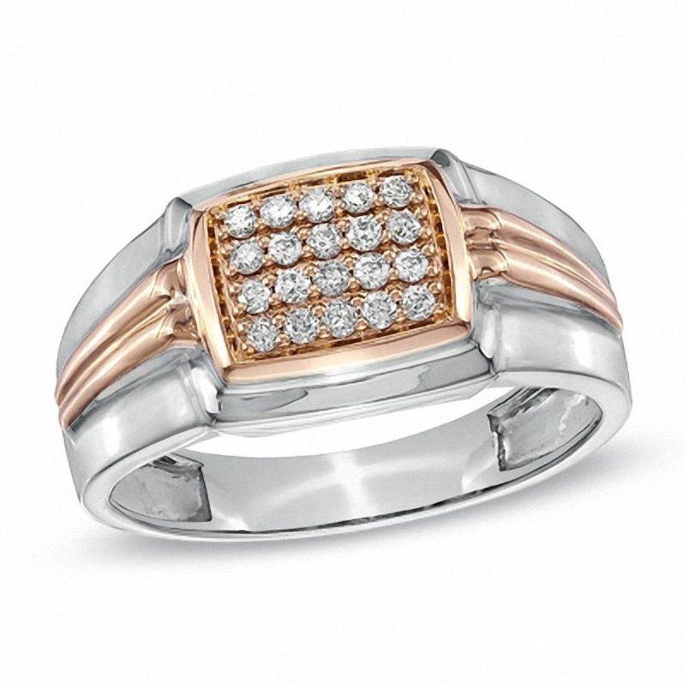 Men's 0.25 CT. T.W. Diamond Ring in 10K Two-Tone Gold|Peoples Jewellers