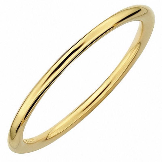 Stackable Expressions™ Polished Ring in Sterling Silver with 18K Gold Plate|Peoples Jewellers