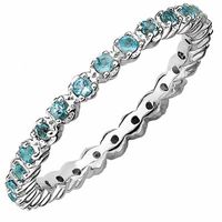 Stackable Expressions™ Blue Topaz Prong-Set Eternity Ring in Sterling Silver|Peoples Jewellers