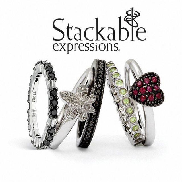 Stackable Expressions™ Lab-Created Ruby Heart Ring in Sterling Silver|Peoples Jewellers