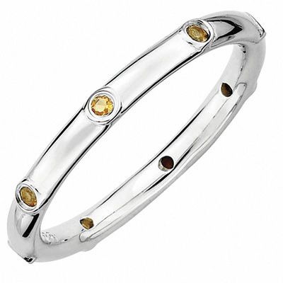Stackable Expressions™ Citrine Station Ring in Sterling Silver|Peoples Jewellers