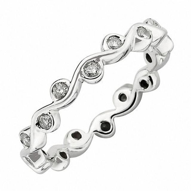 Stackable Expressions™ 0.35 CT. T.W. Diamond Fancy Swirl Ring in Sterling Silver|Peoples Jewellers