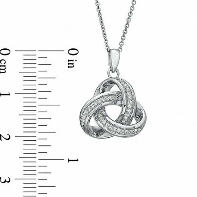 0.09 CT. T.W. Diamond Celtic Knot Pendant in Sterling Silver