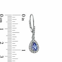 Pear-Shaped Tanzanite and Lab-Created White Sapphire Drop Earrings in Sterling Silver|Peoples Jewellers