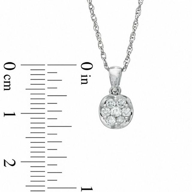 0.20 CT. T.W. Diamond Cluster Pendant in 10K White Gold