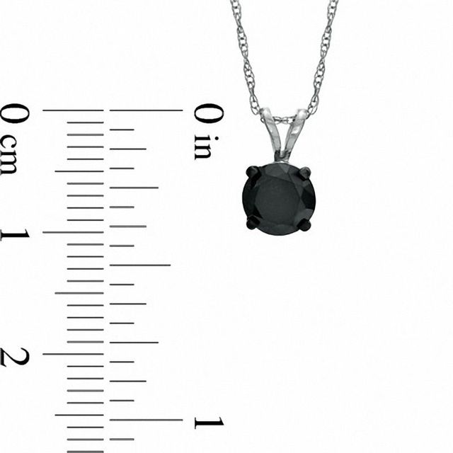 Black Mystique 1.00 CT. Black Diamond Solitaire Pendant in 10K White Gold|Peoples Jewellers