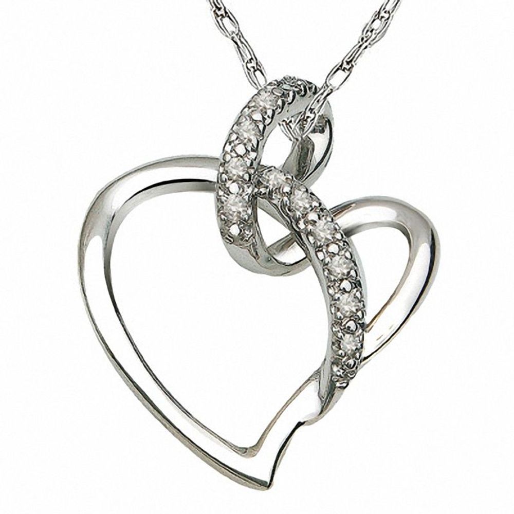 Diamond Accent Abstract Heart Pendant in Sterling Silver|Peoples Jewellers