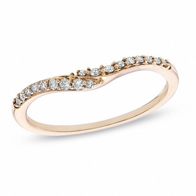 0.15 CT. T.W. Diamond Contour Wedding Band in 14K Rose Gold|Peoples Jewellers