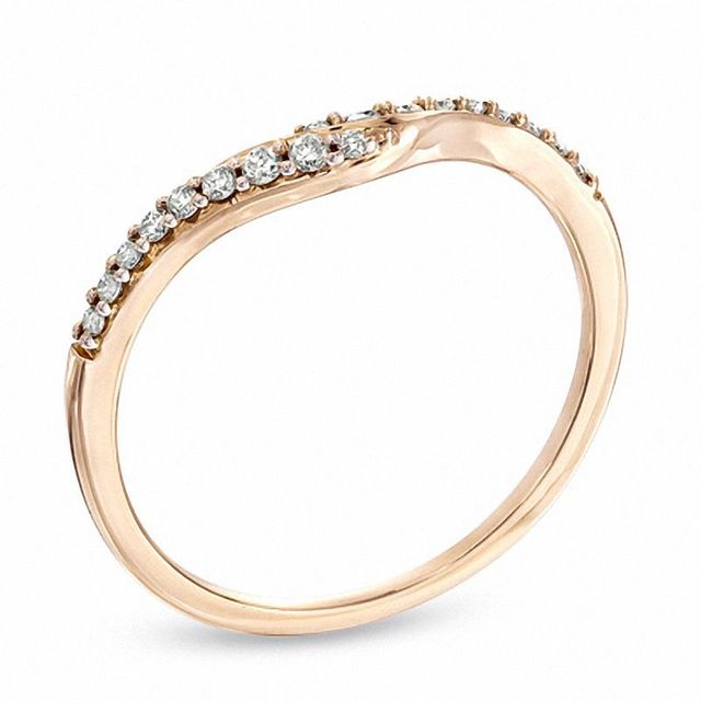 0.15 CT. T.W. Diamond Contour Wedding Band in 14K Rose Gold