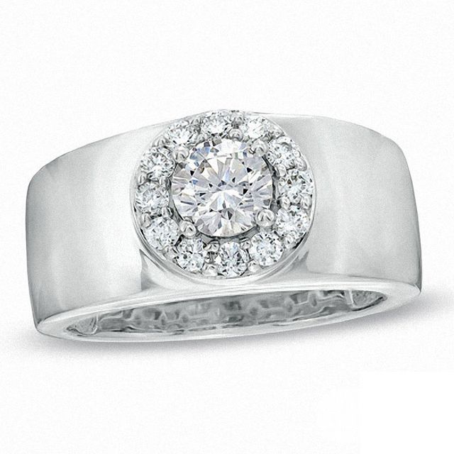 0.80 CT. T.W. Certified Canadian Diamond Engagement Wide Band in 14K White Gold (I/I1)|Peoples Jewellers