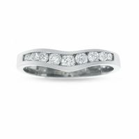 0.38 CT. T.W. Diamond Contour Wedding Band in 14K White Gold|Peoples Jewellers