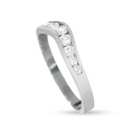 0.38 CT. T.W. Diamond Contour Wedding Band in 14K White Gold|Peoples Jewellers