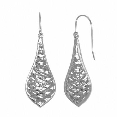 Puffed Woven Teardrop Earrings in Sterling Silver|Peoples Jewellers