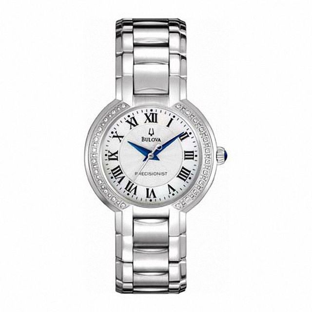 Ladies' Bulova Fairlawn Precisionist Diamond Accent Watch with Mother-of-Pearl Dial (Model: 96R167)