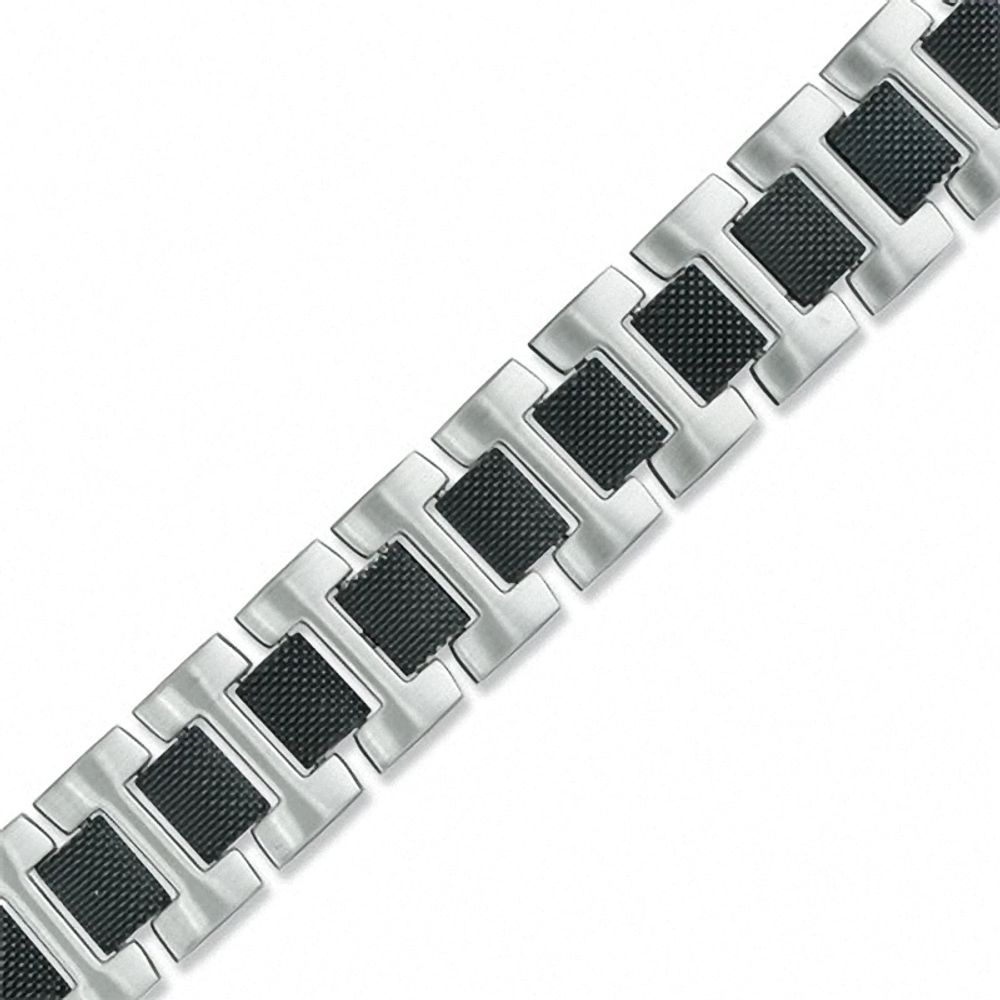 Men's Mesh Link Bracelet in Two-Tone Stainless Steel - 8.5"|Peoples Jewellers