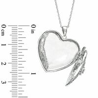 Lab-Created White Sapphire Heart Locket Pendant in Sterling Silver|Peoples Jewellers