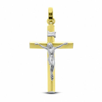 Crucifix Charm in 10K Two-Tone Gold|Peoples Jewellers