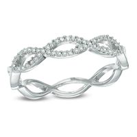 0.16 CT. T.W. Diamond Twisted Ring in 10K White Gold|Peoples Jewellers