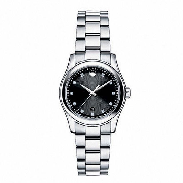 Ladies' Movado Sportive Diamond Accent Watch with Black Dial (Model: 0606497)|Peoples Jewellers