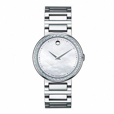 Ladies' Movado Concerto Diamond Accent Watch with Mother-of-Pearl Dial (Model: 0606421)|Peoples Jewellers