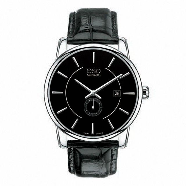 Men's ESQ Movado Capital Strap Watch with Black Dial (Model: 07301413)|Peoples Jewellers