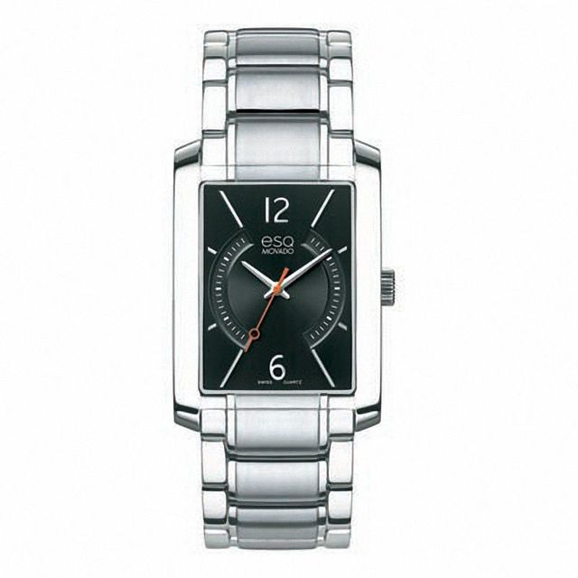 Men's ESQ Movado Synthesis Watch with Rectangular Black Dial (Model: 07301405)