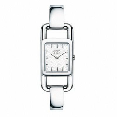 Ladies' ESQ Movado Angle Bangle Watch with Square White Dial (Model: 07101393)|Peoples Jewellers