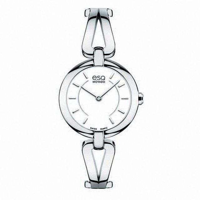 Ladies' ESQ Movado Corbel Bangle Watch with White Dial (Model: )|Peoples Jewellers